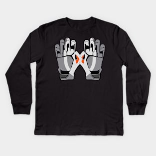 Baseball Batting Gloves Clipart Kids Long Sleeve T-Shirt